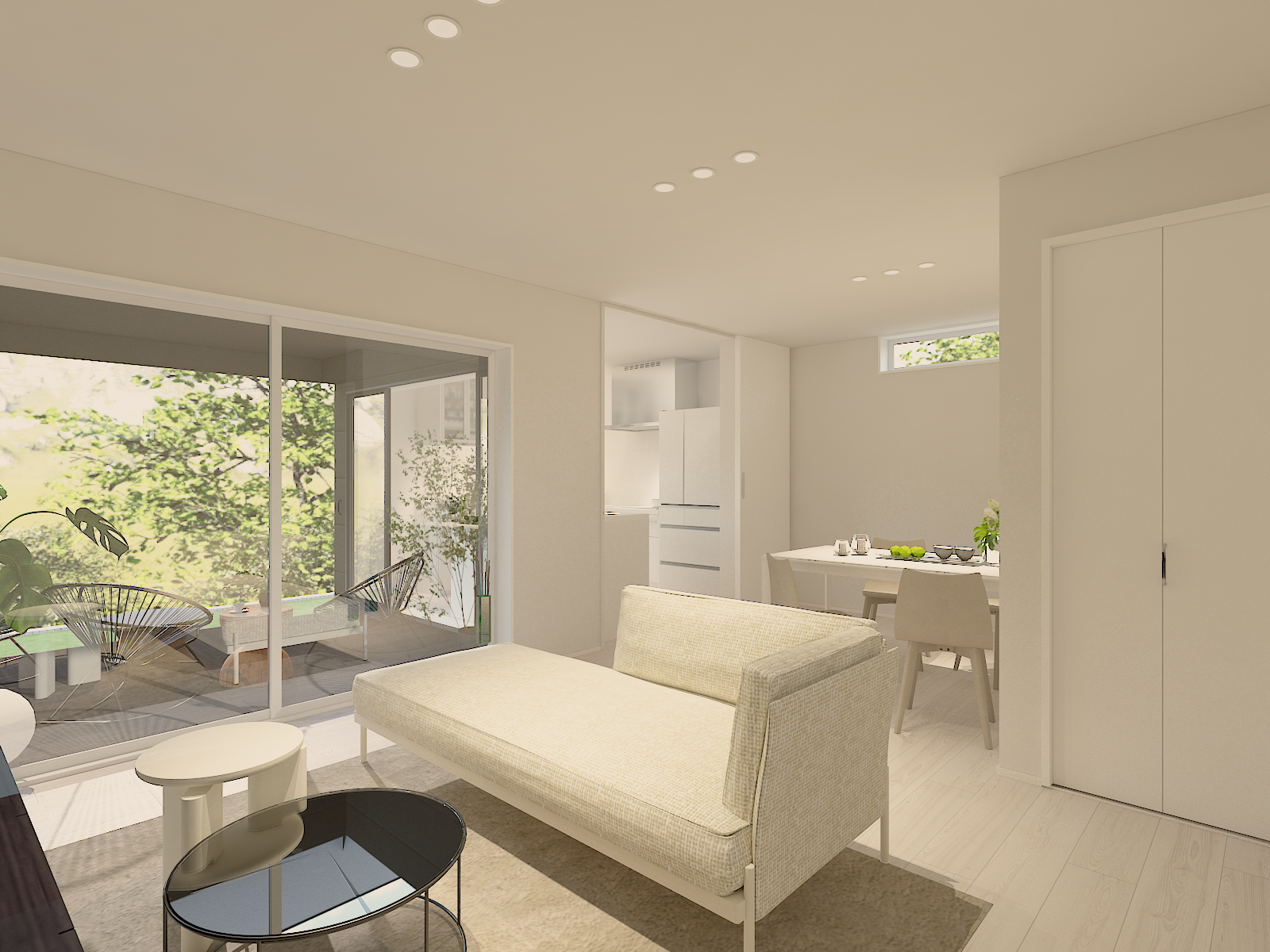 【Point-2】中庭を中心に広がる、光と風のLDK