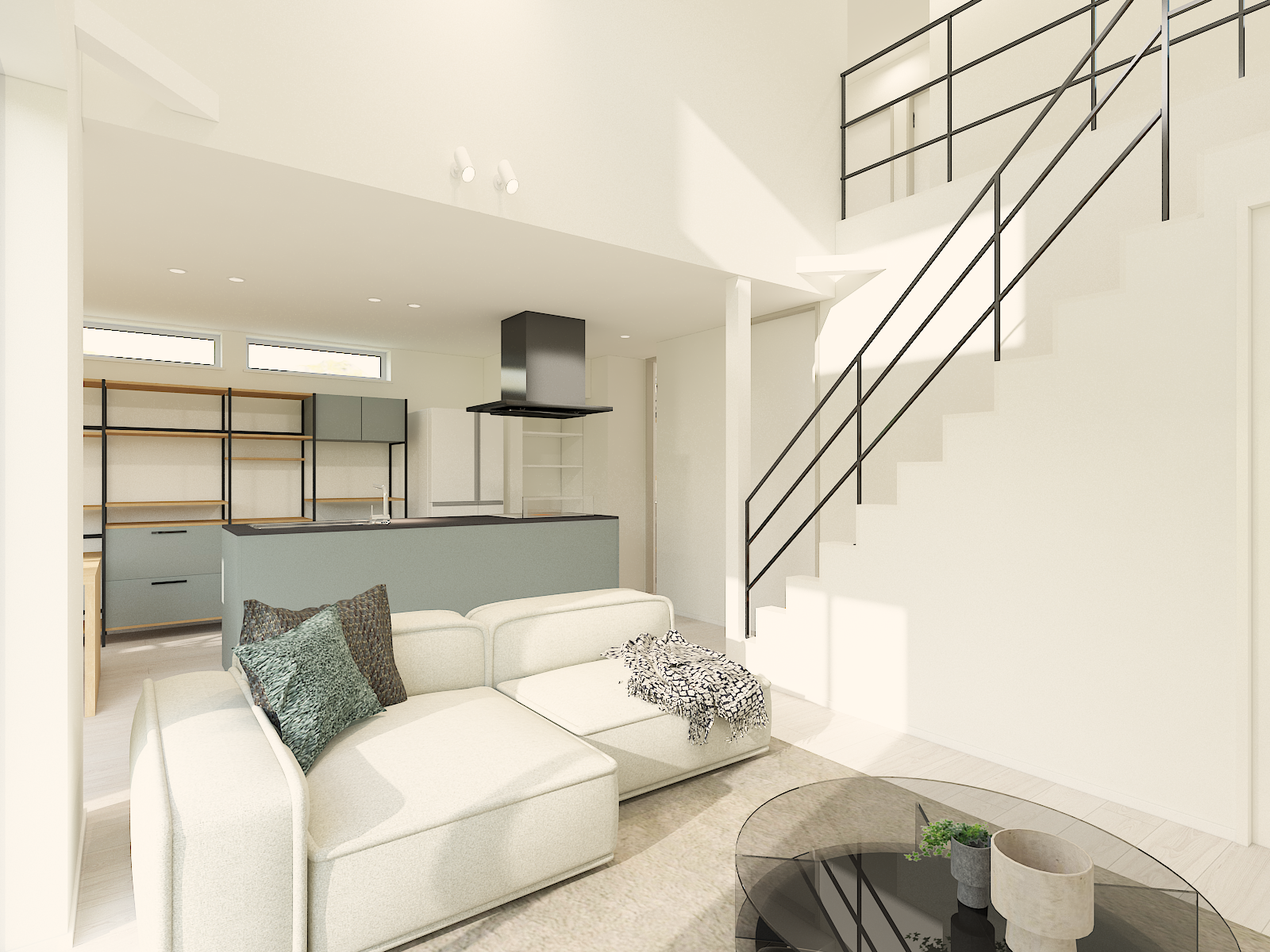 【Point１】 暮らしを1階に集約。最短動線の住まい