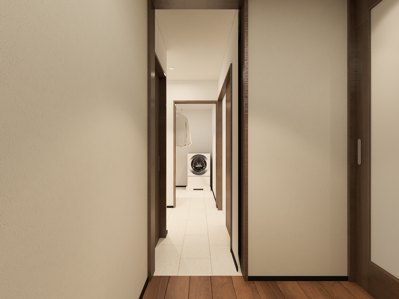 【Point２】洗う・干す・しまうがつながる、快適ランドリー動線