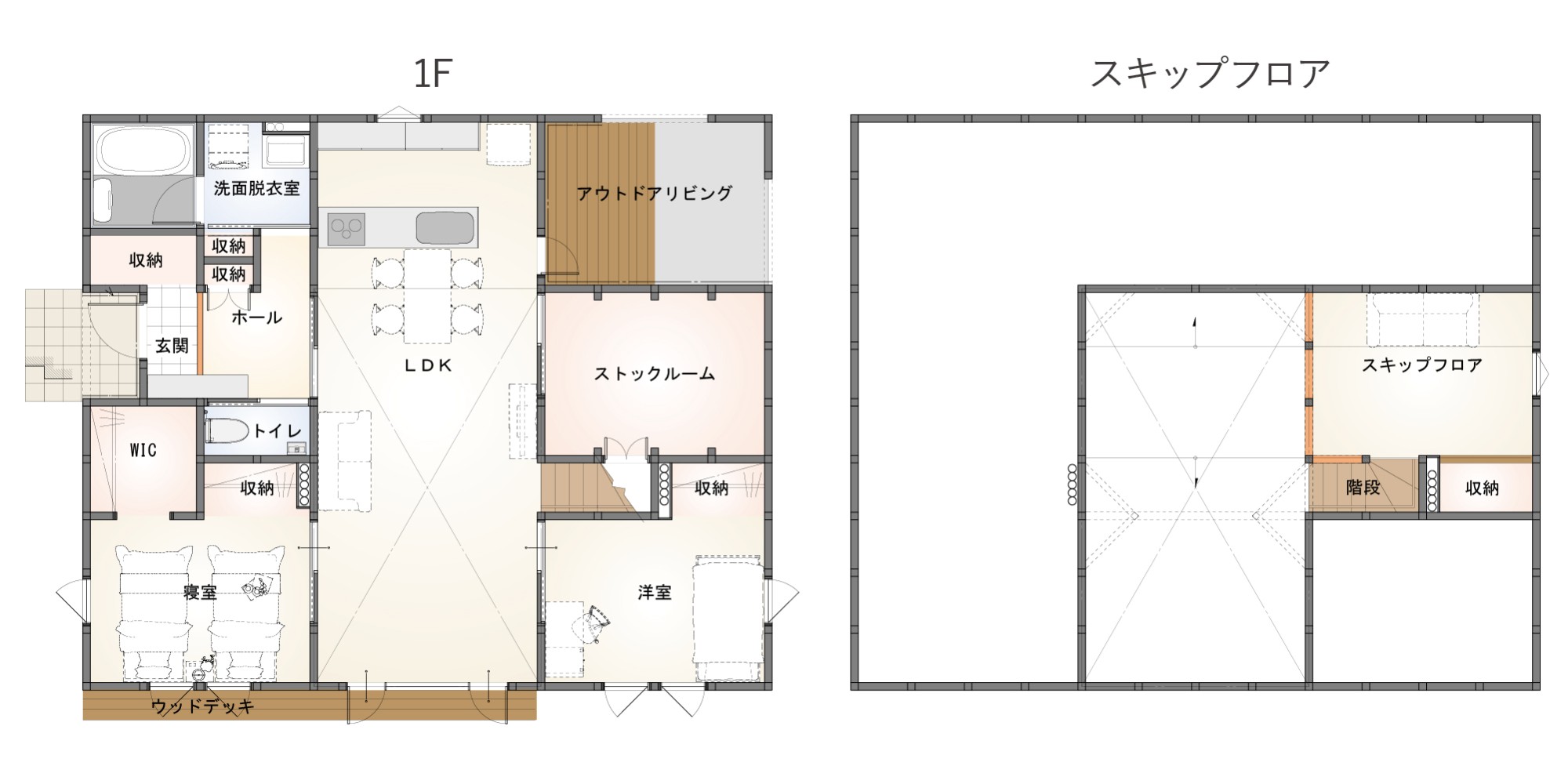 遊び心満載の平屋