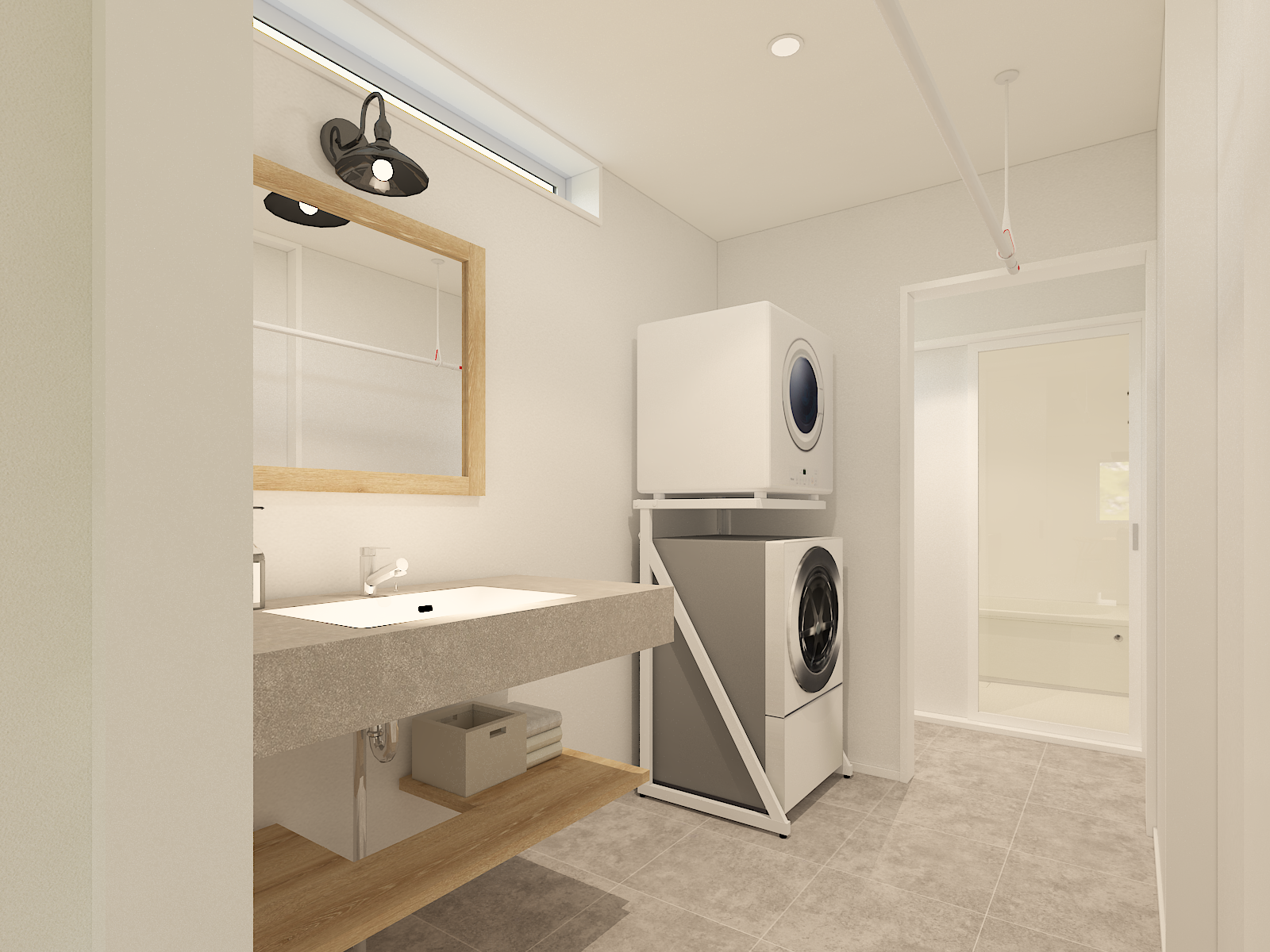 【Point３】空間に溶け込む、造作洗面台