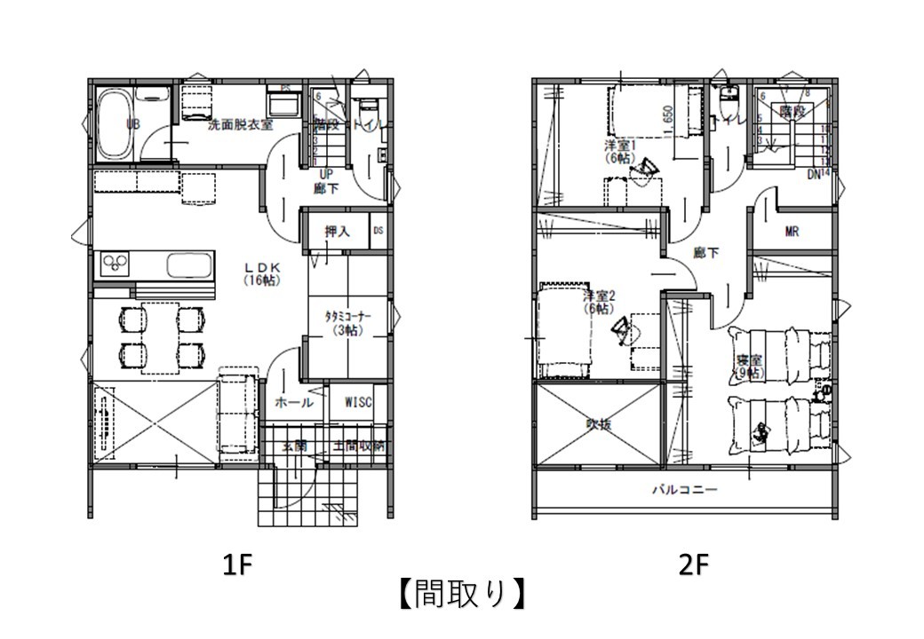 【設備等】
高気密・高断熱、全館空調、内断熱・外断熱のW断熱+基礎断熱、トリプルガラス、太陽光発電4.8kw、エアコン1台（MR室）、24時間換気扇、トイレ2か所、土間収納、吹抜け、タタミコーナー、カウンターキッチン、IHクッキングヒーター、バルコニー、エコキュート370L、オール電化、耐震等級3、制振ダンパー、シロアリ対策、駐車場2台以上、立水栓付き